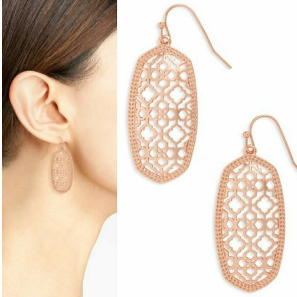 Kendra Scott Elle Filigree Earrings rose gold